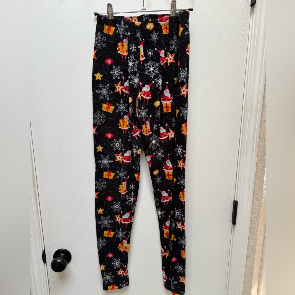 Snowflake and Santa Leggings, Women’s, Juniors, One Size